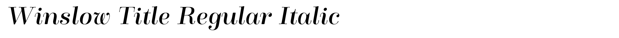 Winslow Title Regular Italic image